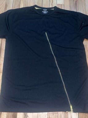 Bleecker & Mercer black Crewneck Tee with Gold Trim